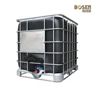 Fonksiyonel Kimyasal IBC Tote Tankı 1000L Kare Şekli Siyah Renk