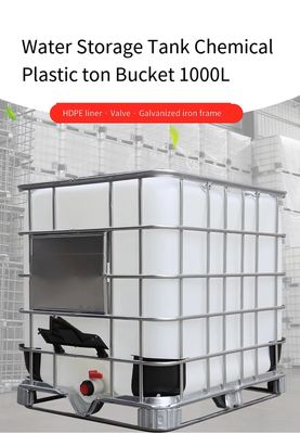Kimyasal IBC Depolama Tankı Kare HDPE Plastik Varil 1000 Litre
