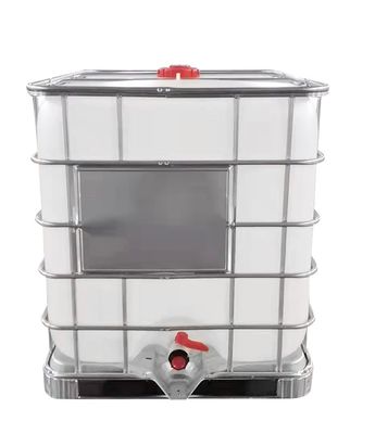 Sıvı Depolama için HDPE Kimyasal 1000L IBC Tank Plastik Beyaz