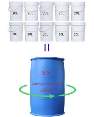 İki Küçük Delikli Dayanıklı 200L HDPE Plastik Konteyner Fıçısı